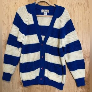 Milano Blue and Cream Striped Cardigan